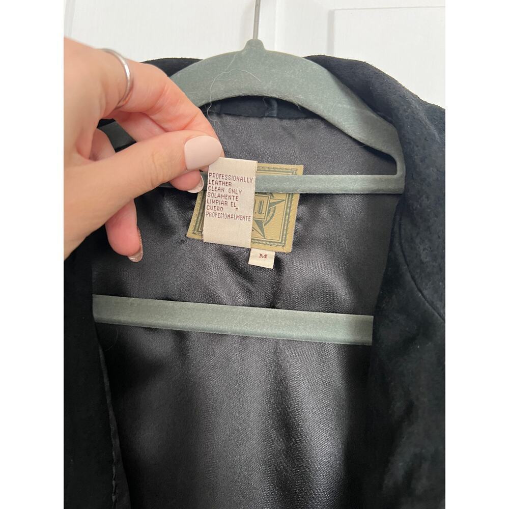 Vintage AMI Black Suede 100% Leather Shacket Jacket - Picture 5 of 5